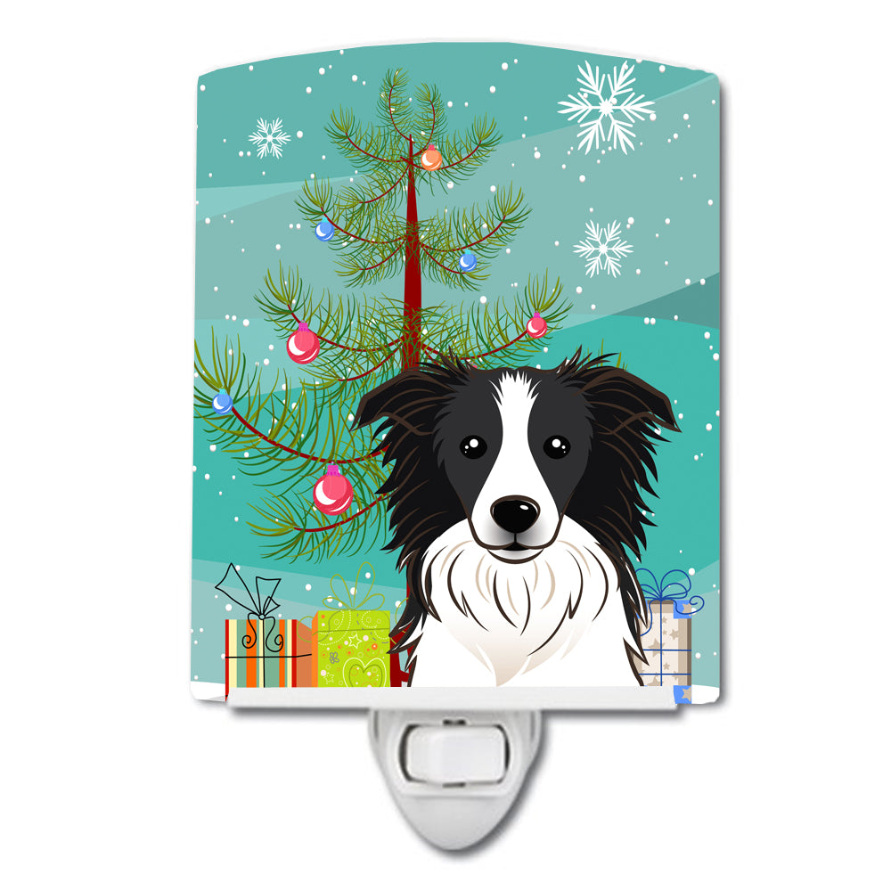 Christmas Tree and Border Collie Ceramic Night Light BB1613CNL - the-store.com