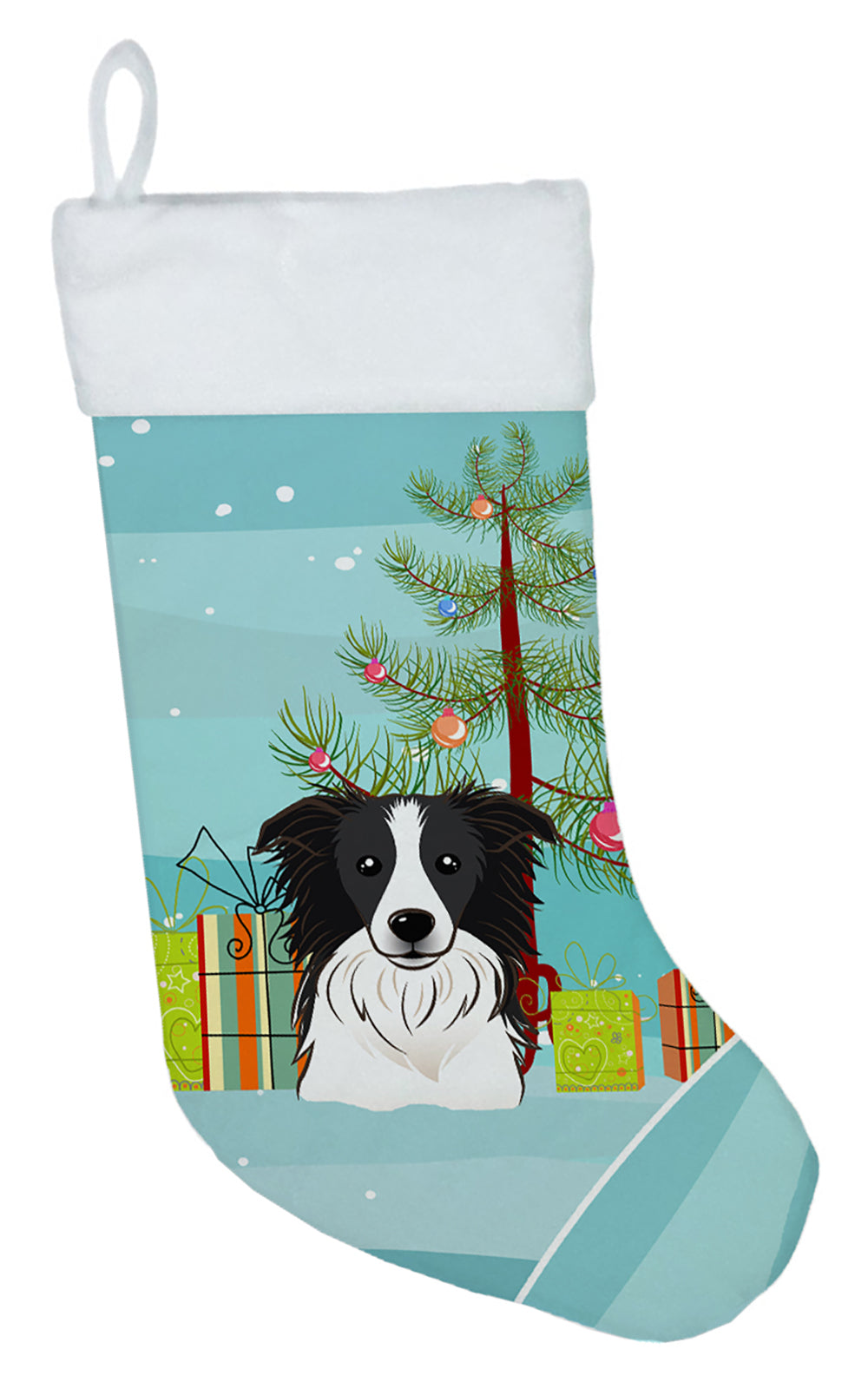 Christmas Tree and Border Collie Christmas Stocking BB1613CS  the-store.com.