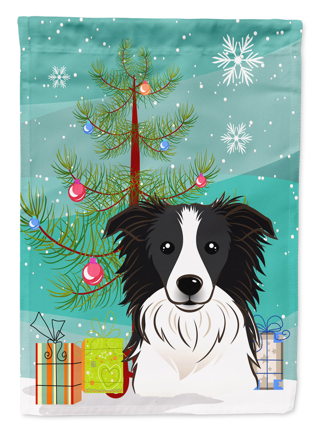 Christmas Tree and Border Collie Flag Garden Size BB1613GF.