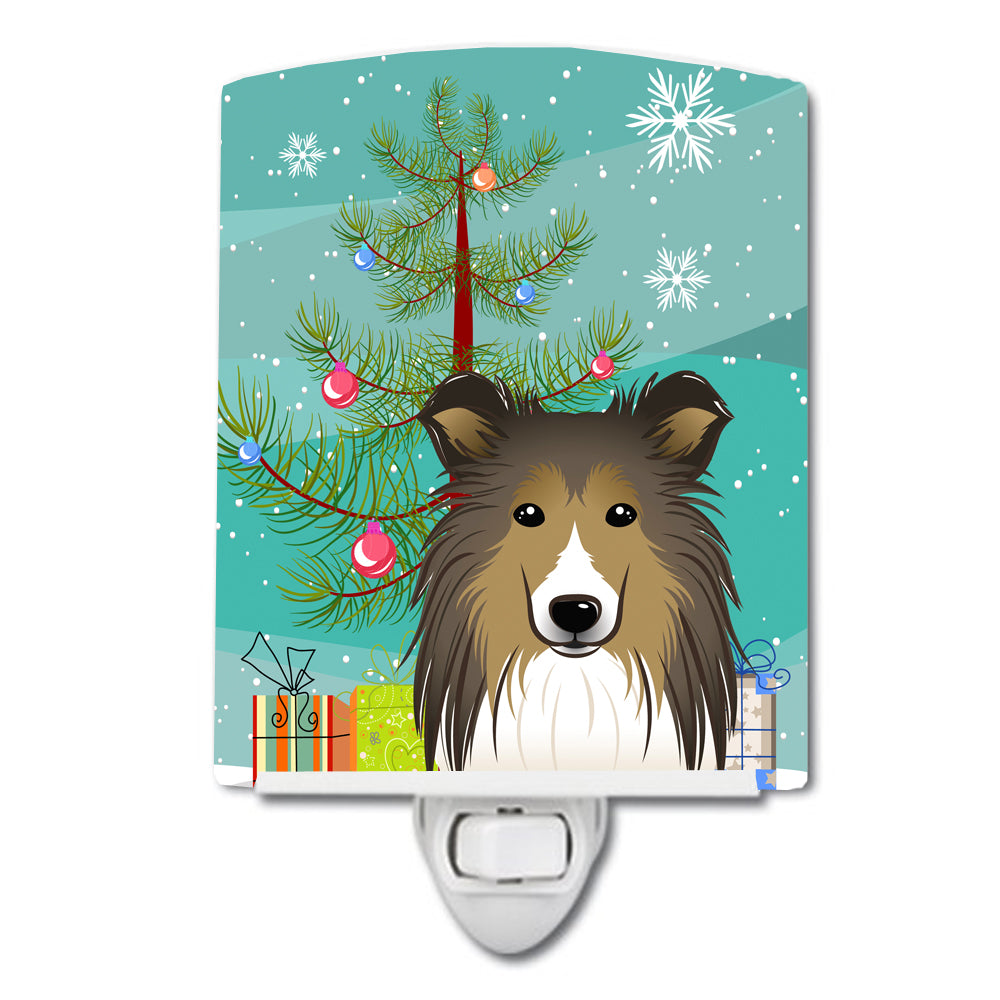 Christmas Tree and Sheltie Ceramic Night Light BB1614CNL - the-store.com