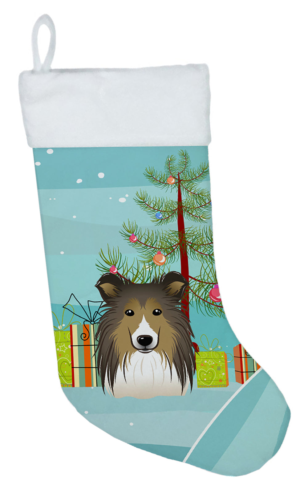 Christmas Tree and Sheltie Christmas Stocking BB1614CS  the-store.com.