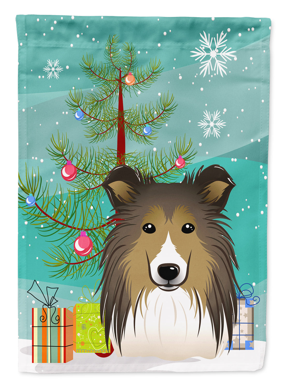 Christmas Tree and Sheltie Flag Garden Size BB1614GF.