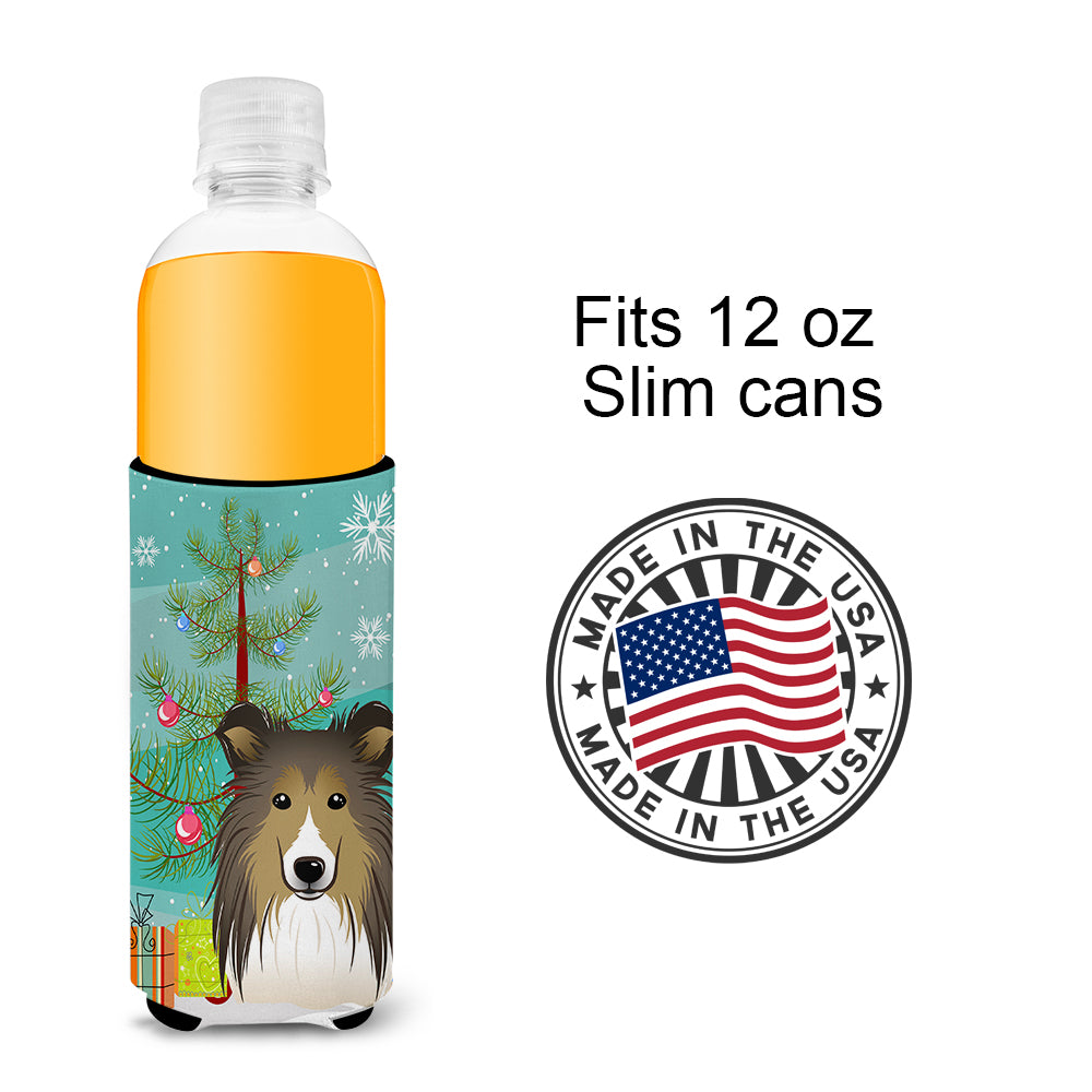 Christmas Tree and Sheltie Ultra Beverage Insulators for slim cans BB1614MUK  the-store.com.