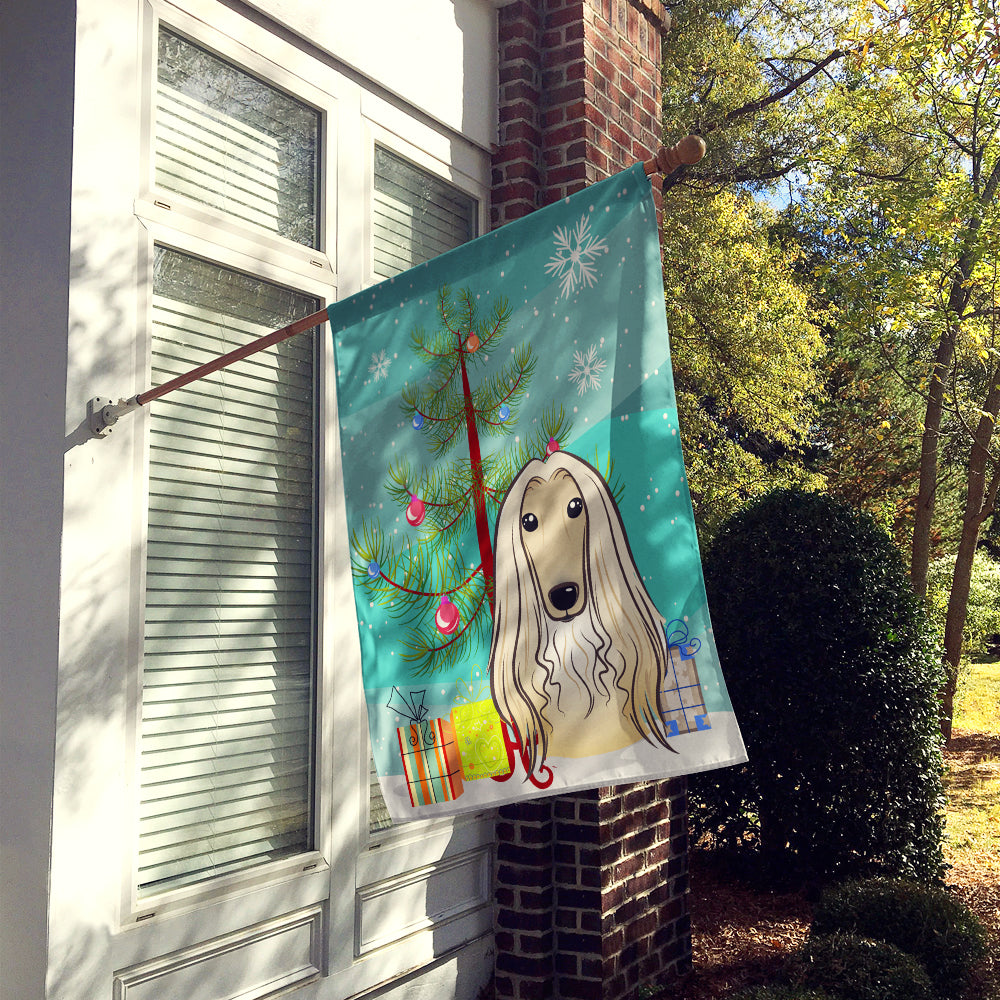 Christmas Tree and Afghan Hound Flag Canvas House Size BB1616CHF  the-store.com.