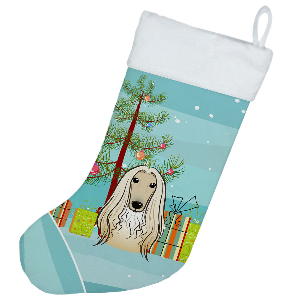 Christmas Tree and Afghan Hound Christmas Stocking BB1616CS  the-store.com.