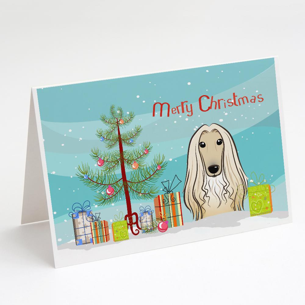 Buy this Christmas Tree and Afghan Hound Greeting Cards and Envelopes Pack of 8