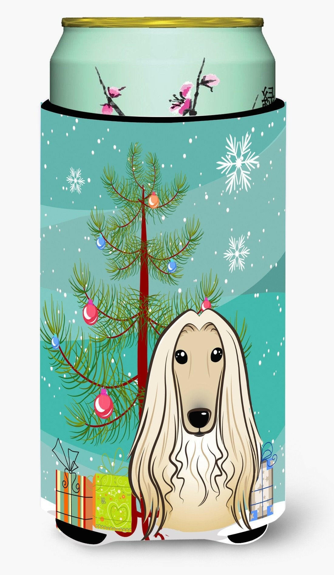 Christmas Tree and Afghan Hound Tall Boy Beverage Insulator Hugger BB1616TBC by Caroline's Treasures