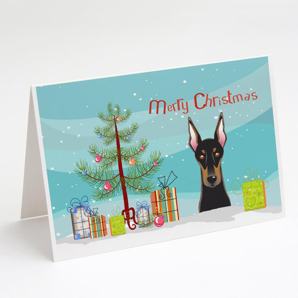 Buy this Christmas Tree and Doberman Greeting Cards and Envelopes Pack of 8