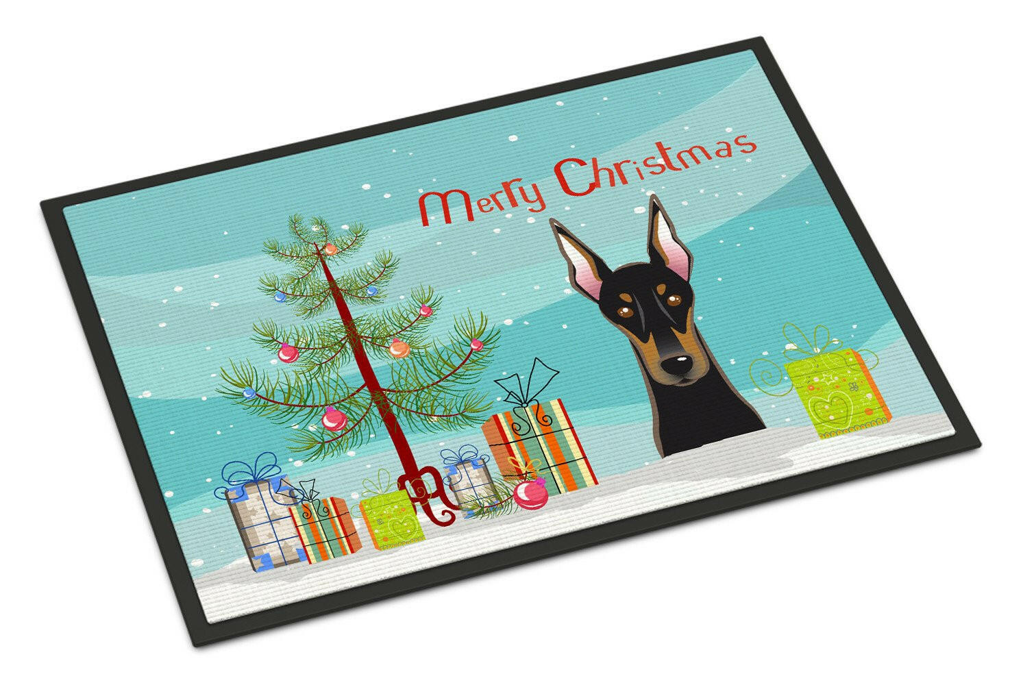 Christmas Tree and Doberman Indoor or Outdoor Mat 18x27 BB1617MAT - the-store.com