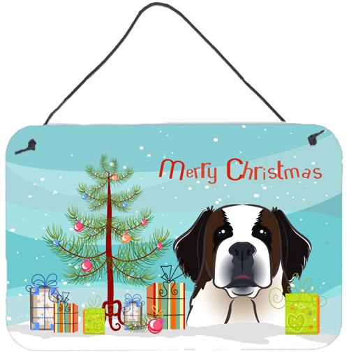 Christmas Tree and Saint Bernard Wall or Door Hanging Prints BB1618DS812 by Caroline's Treasures