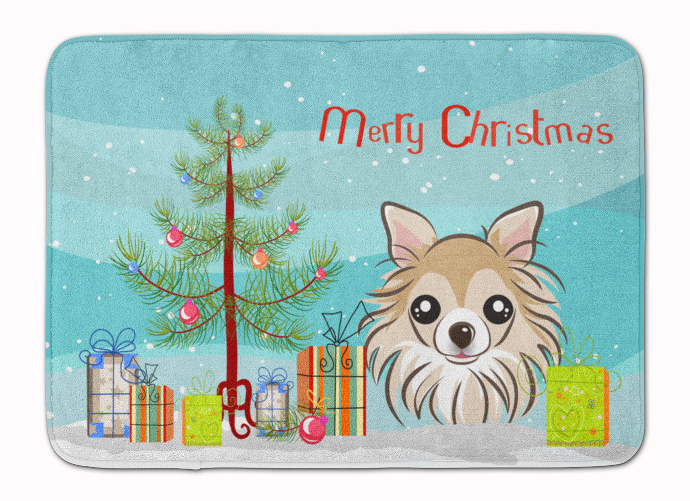 Christmas Tree and Chihuahua Machine Washable Memory Foam Mat BB1623RUG - the-store.com