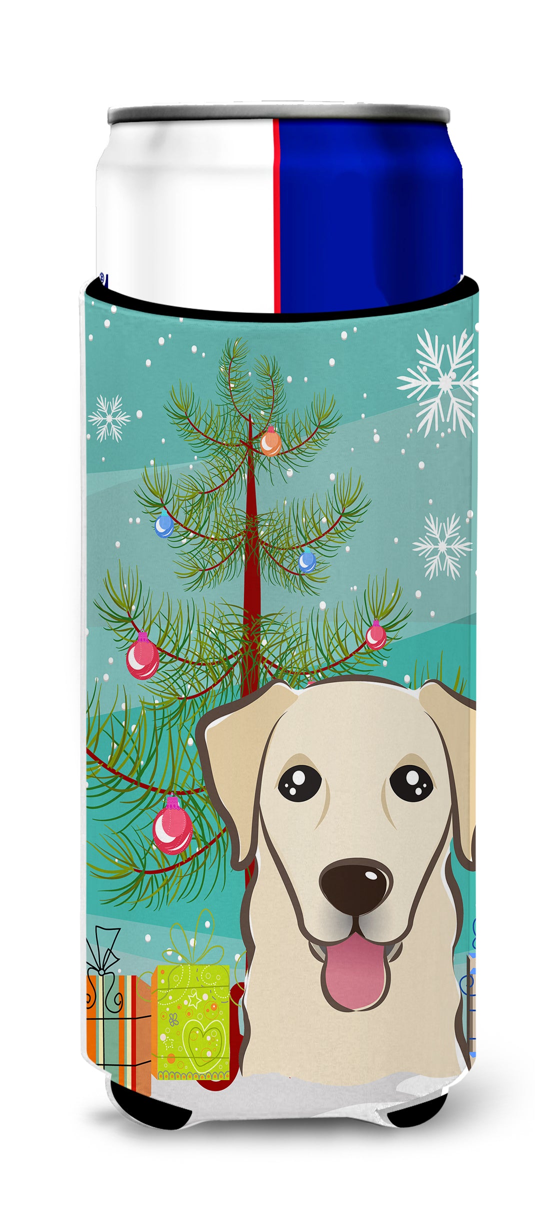 Christmas Tree and Golden Retriever Ultra Beverage Insulators for slim cans BB1624MUK  the-store.com.