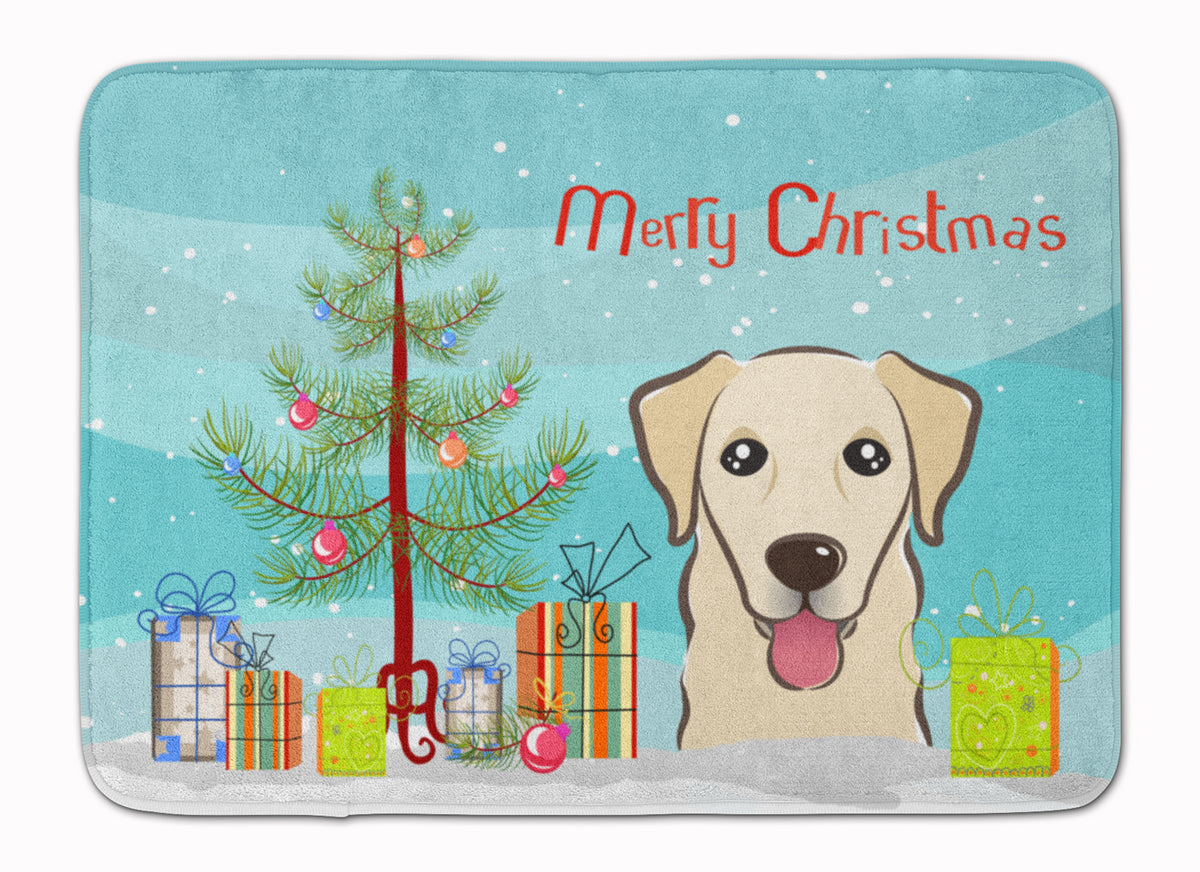 Christmas Tree and Golden Retriever Machine Washable Memory Foam Mat BB1624RUG - the-store.com