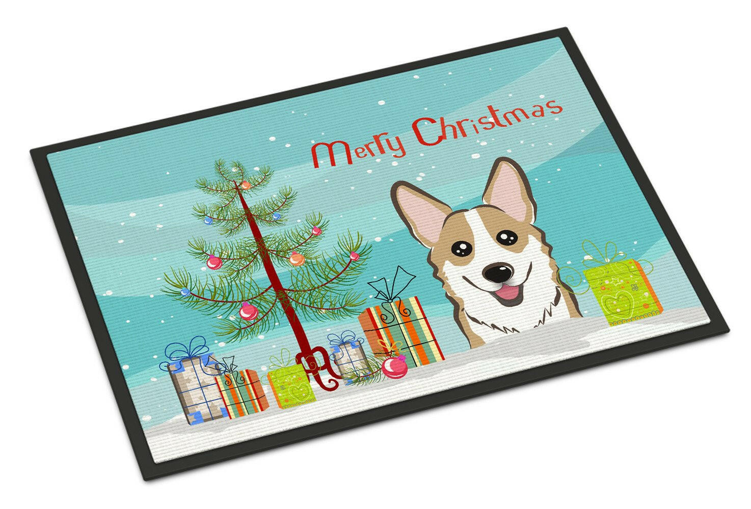 Christmas Tree and Sable Corgi Indoor or Outdoor Mat 18x27 BB1625MAT - the-store.com