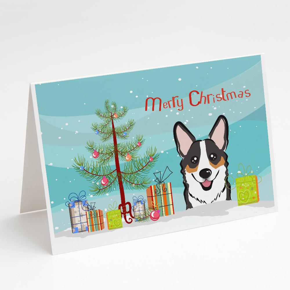 Buy this Christmas Tree and Tricolor Corgi Greeting Cards and Envelopes Pack of 8