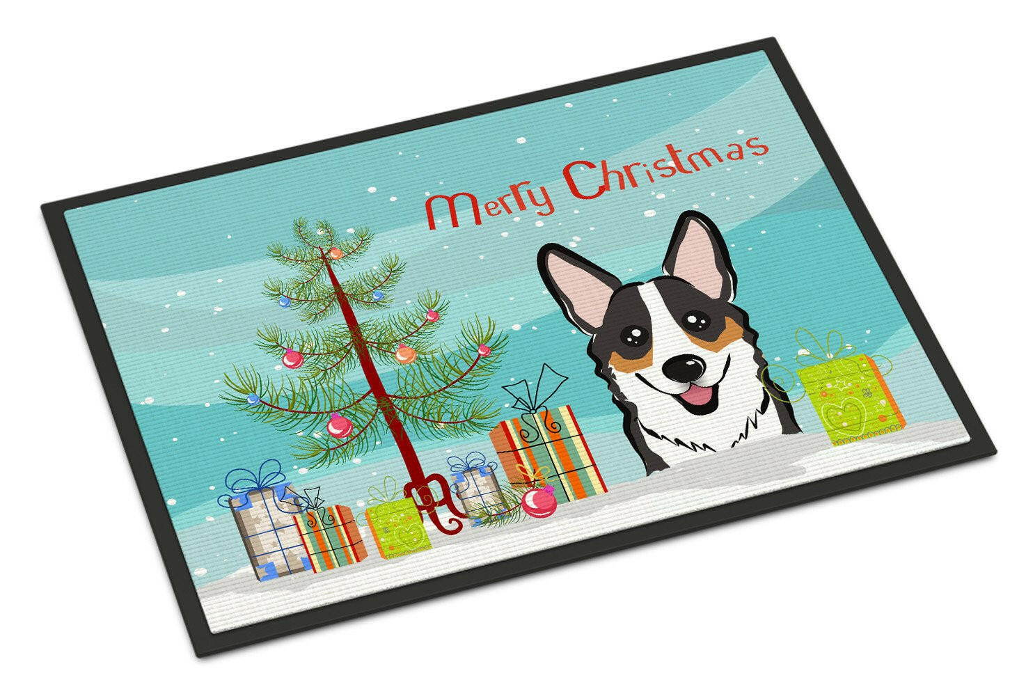 Christmas Tree and Tricolor Corgi Indoor or Outdoor Mat 24x36 BB1627JMAT - the-store.com