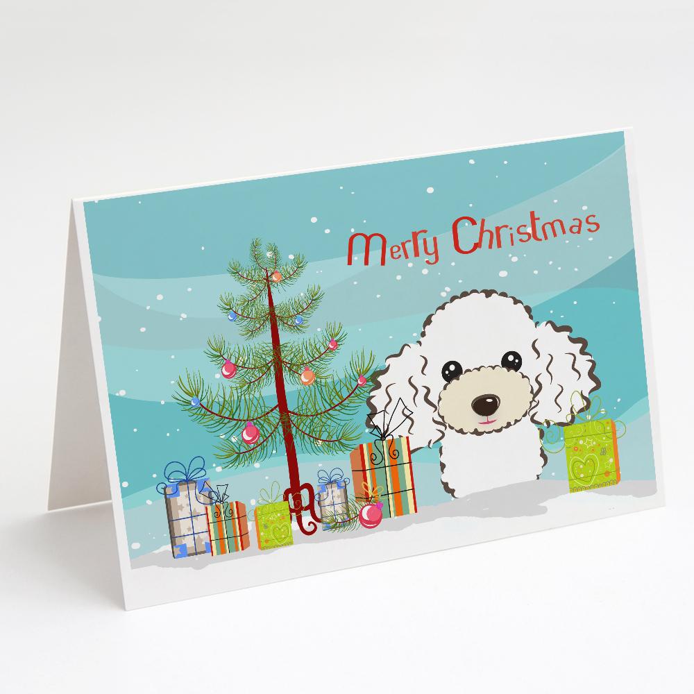 Buy this Christmas Tree and White Poodle Greeting Cards and Envelopes Pack of 8