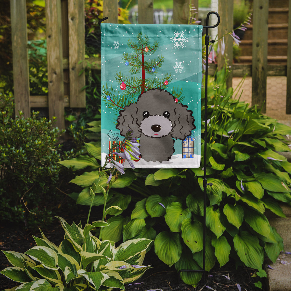 Christmas Tree and Silver Gray Poodle Flag Garden Size BB1631GF.