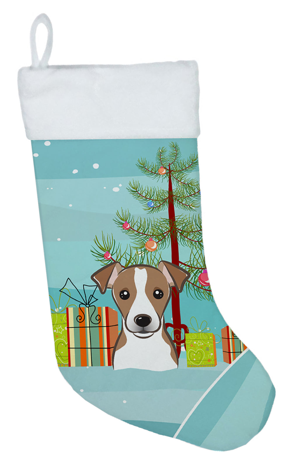 Christmas Tree and Jack Russell Terrier Christmas Stocking BB1632CS  the-store.com.