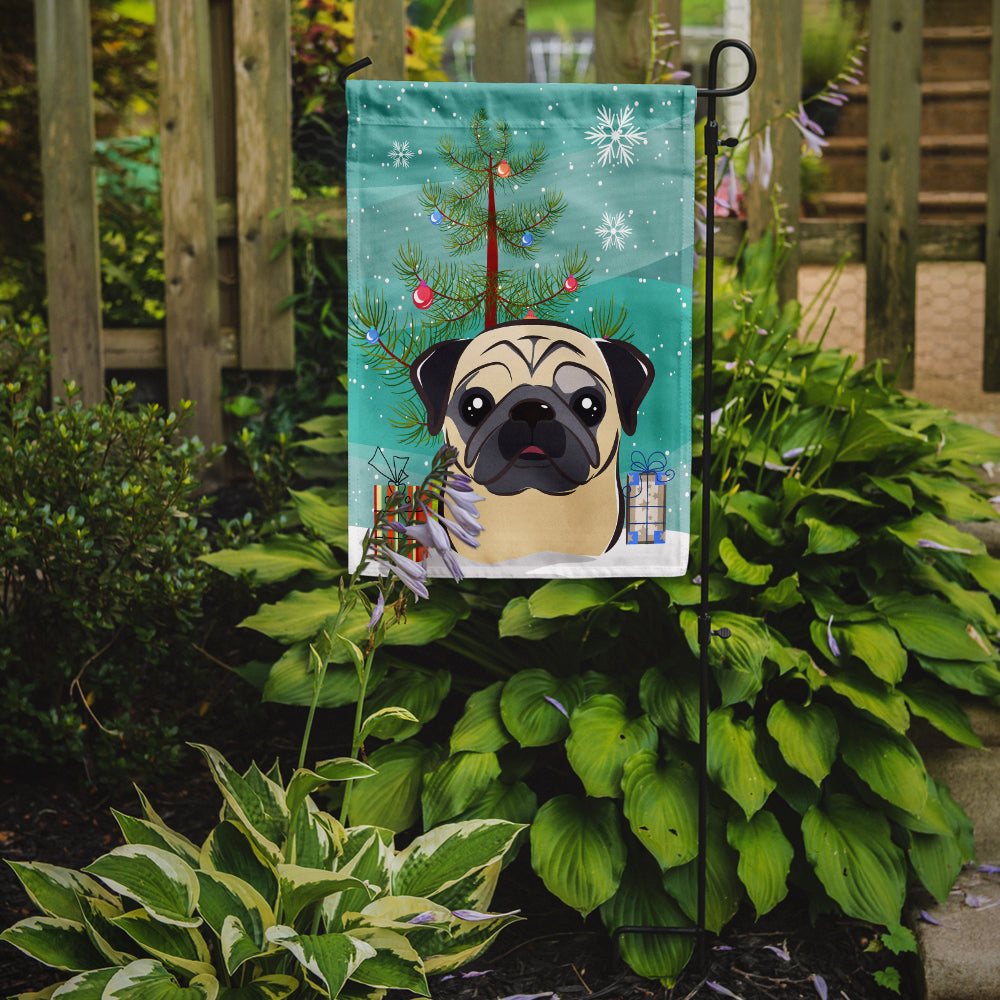 Christmas Tree and Fawn Pug Flag Garden Size BB1634GF.