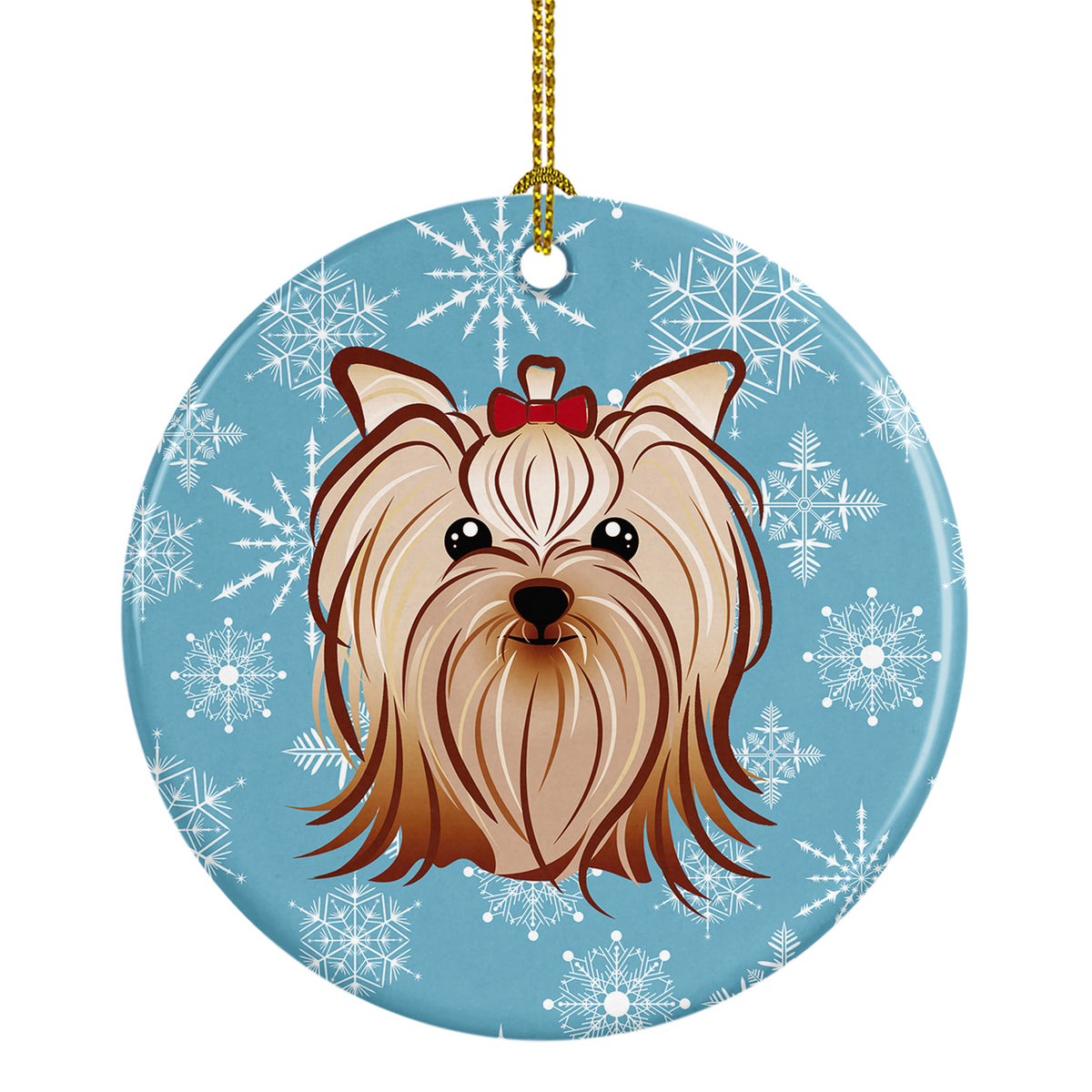 Snowflake Yorkie Yorkishire Terrier Ceramic Ornament BB1638CO1 - the-store.com