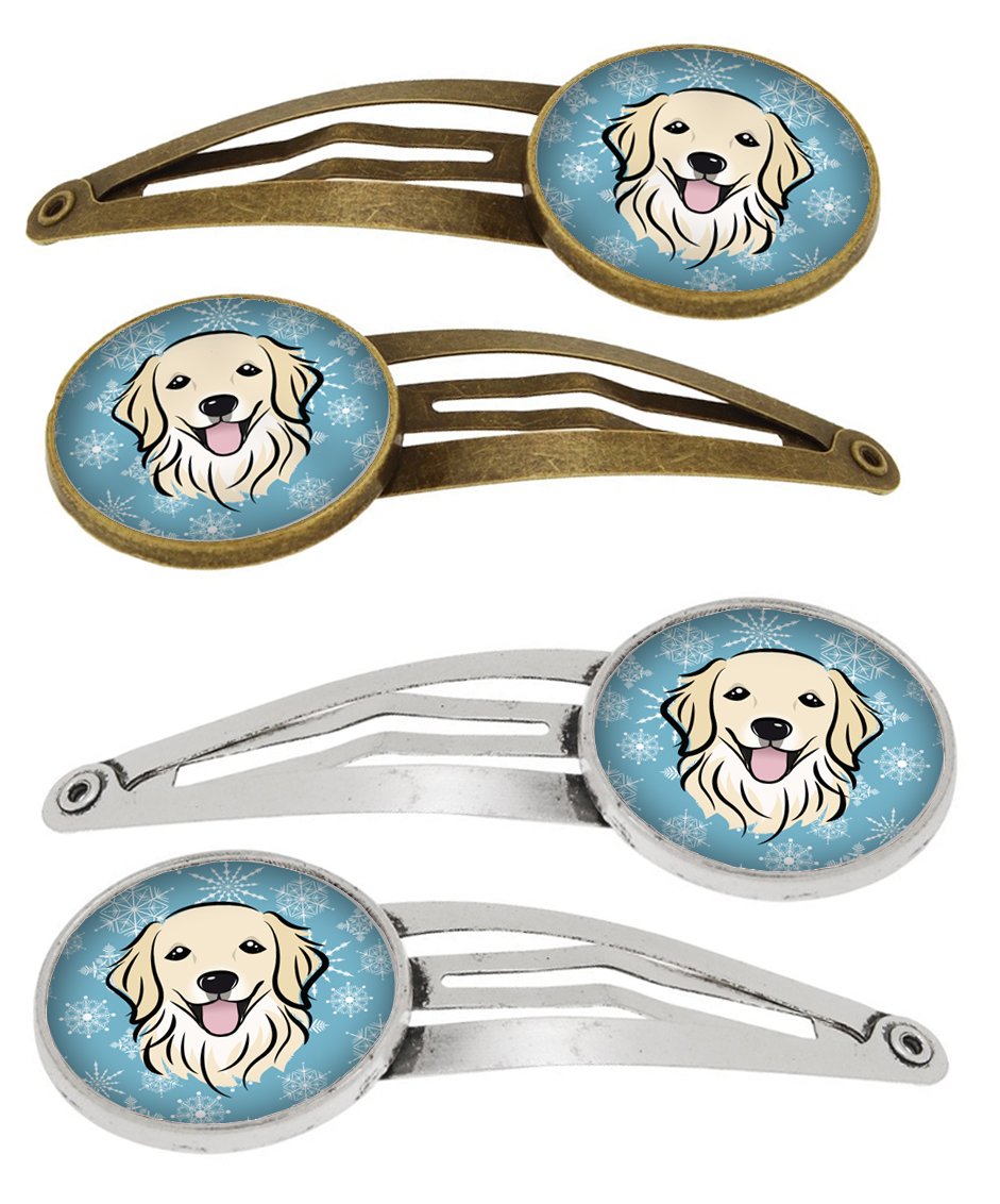 Snowflake Golden Retriever Set of 4 Barrettes Hair Clips BB1639HCS4 by Caroline's Treasures