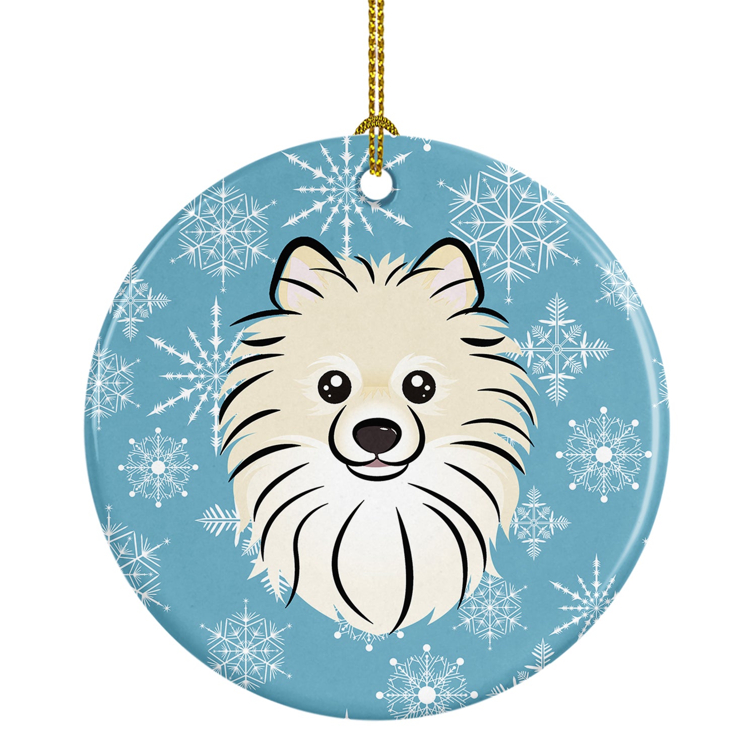 Snowflake Pomeranian Ceramic Ornament BB1641CO1 - the-store.com