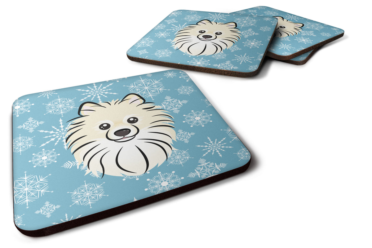 Set of 4 Snowflake Pomeranian Foam Coasters BB1641FC - the-store.com