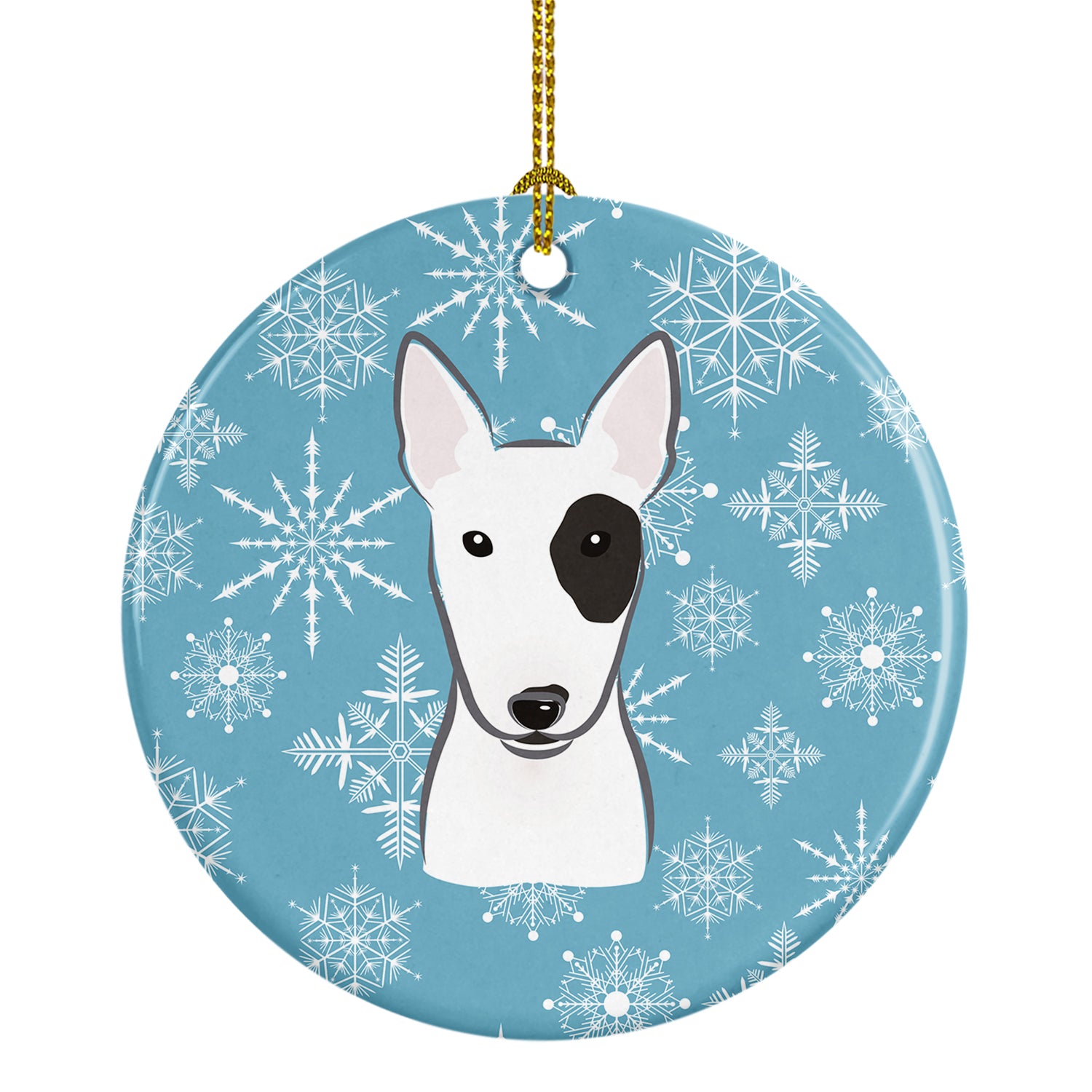 Snowflake Bull Terrier Ceramic Ornament BB1643CO1 - the-store.com