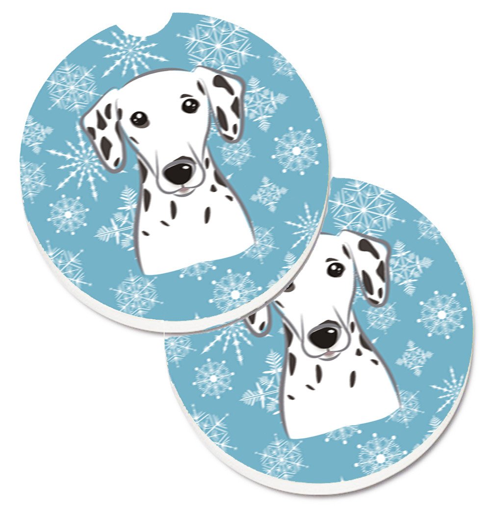 Snowflake Dalmatian Set of 2 Cup Holder Car Coasters BB1644CARC by Caroline's Treasures