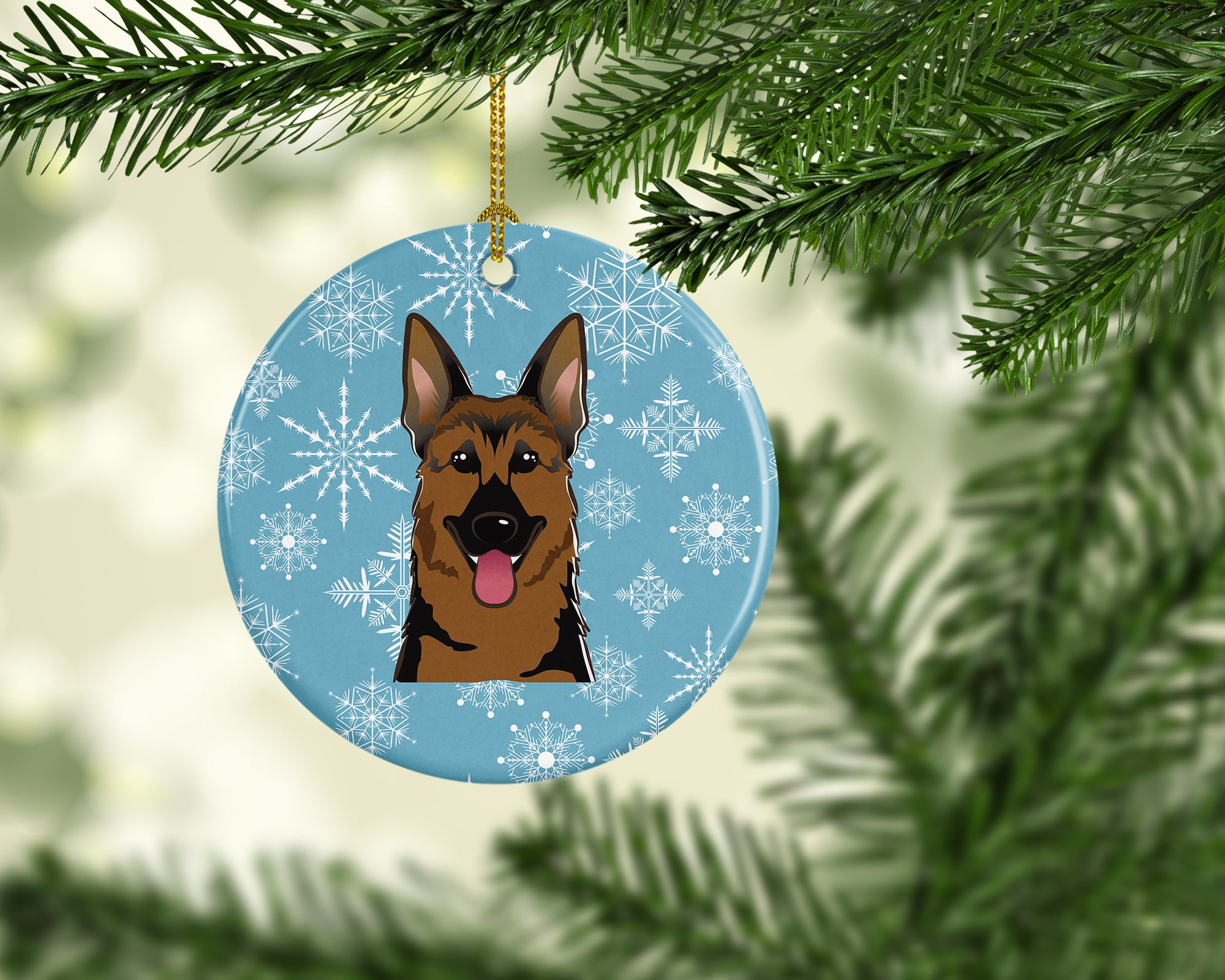 Snowflake German Shepherd Ceramic Ornament BB1645CO1 - the-store.com