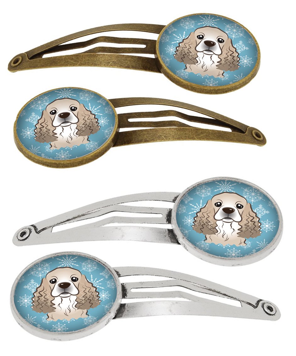 Snowflake Cocker Spaniel Set of 4 Barrettes Hair Clips BB1650HCS4 by Caroline's Treasures