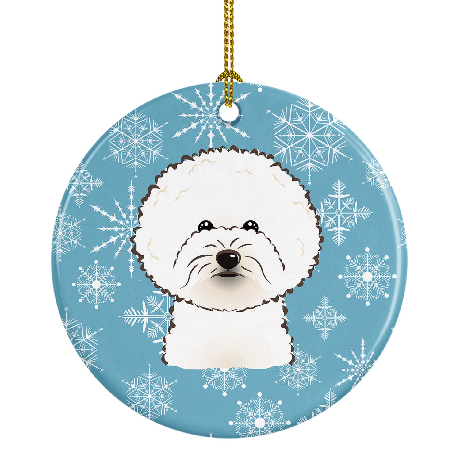 Snowflake Bichon Frise Ceramic Ornament BB1651CO1 - the-store.com