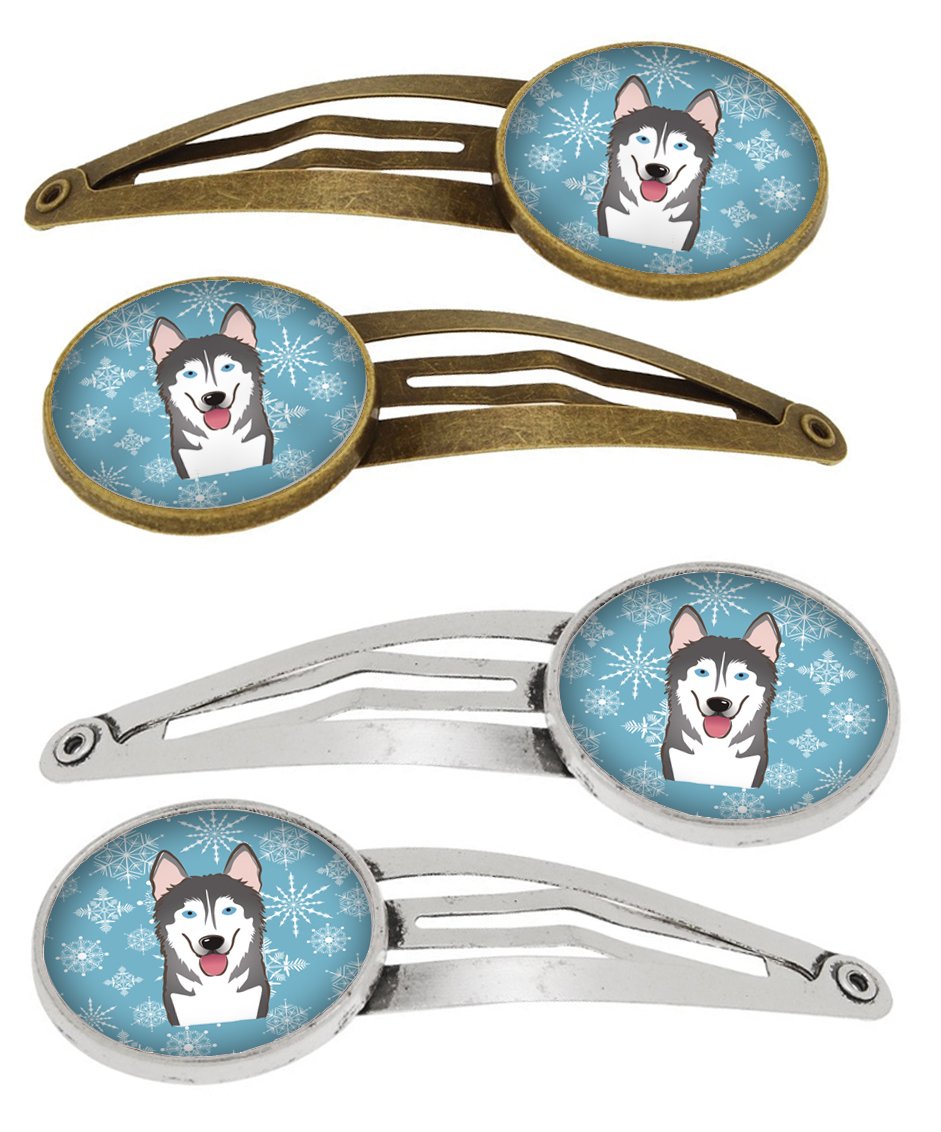 Snowflake Alaskan Malamute Set of 4 Barrettes Hair Clips BB1652HCS4 by Caroline&#39;s Treasures