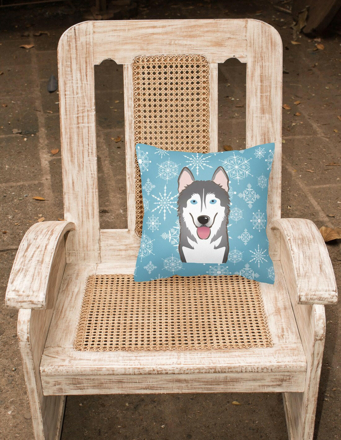 Snowflake Alaskan Malamute Fabric Decorative Pillow BB1652PW1414 - the-store.com