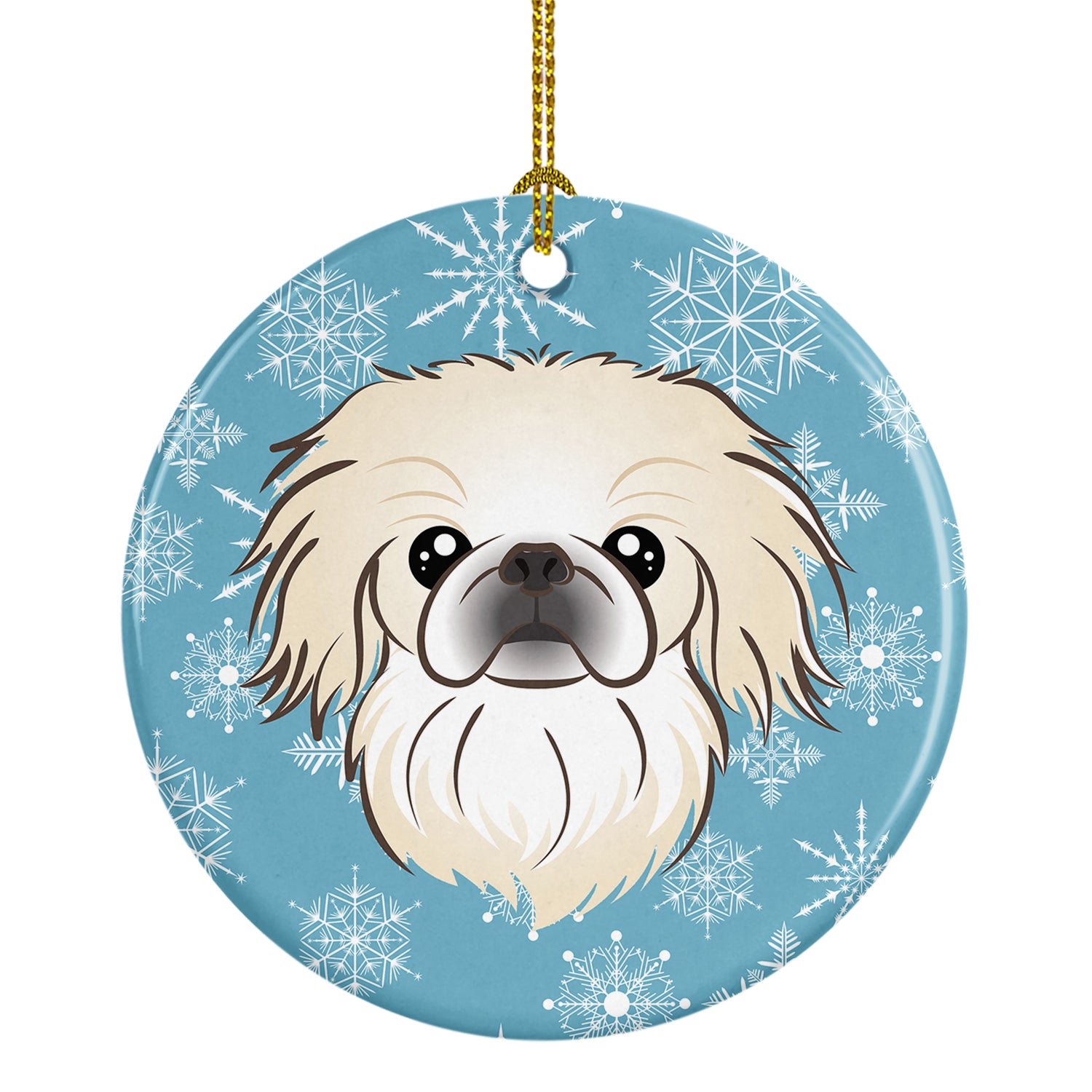 Snowflake Pekingese Ceramic Ornament BB1655CO1 - the-store.com