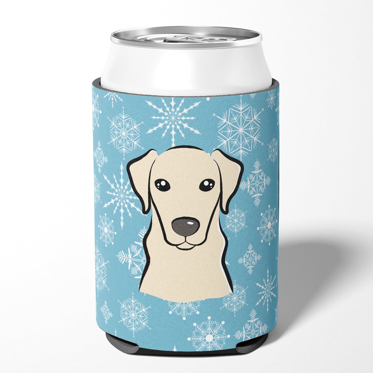 Snowflake Yellow Labrador Can or Bottle Hugger BB1656CC.