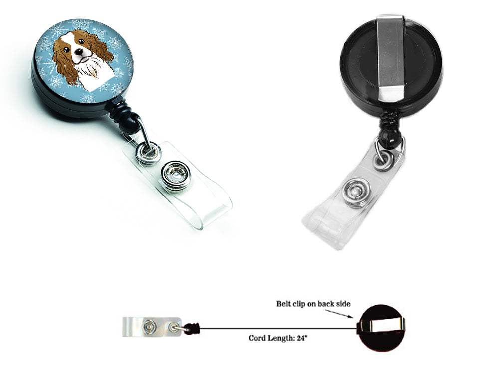 Snowflake Cavalier Spaniel Retractable Badge Reel BB1658BR.