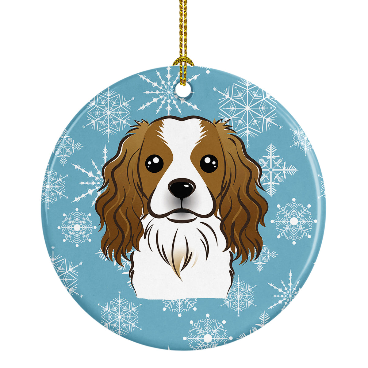 Snowflake Cavalier Spaniel Ceramic Ornament BB1658CO1 - the-store.com