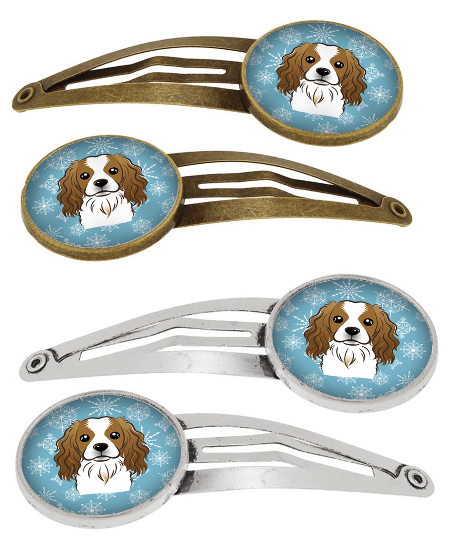 Snowflake Cavalier Spaniel Set of 4 Barrettes Hair Clips BB1658HCS4 by Caroline&#39;s Treasures