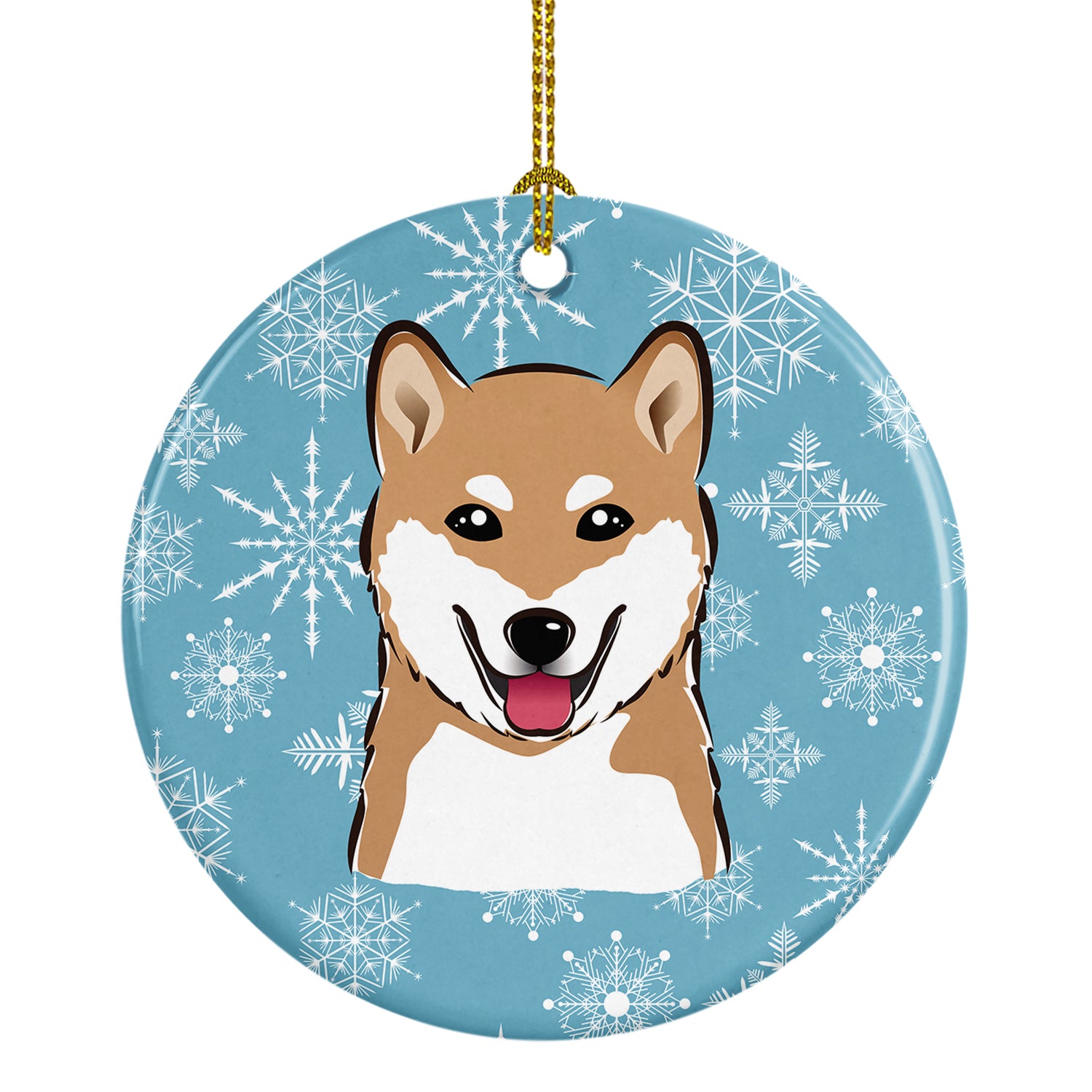 Snowflake Shiba Inu Ceramic Ornament BB1659CO1 - the-store.com