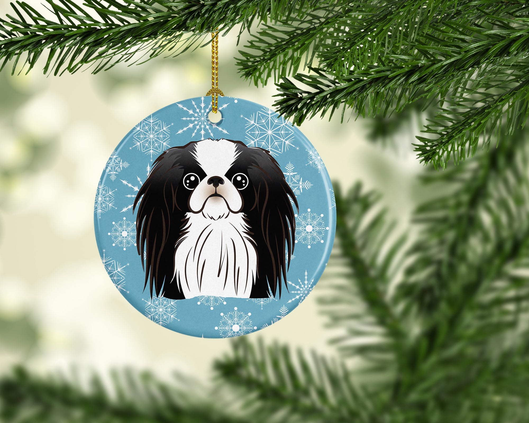 Snowflake Japanese Chin Ceramic Ornament BB1664CO1 - the-store.com