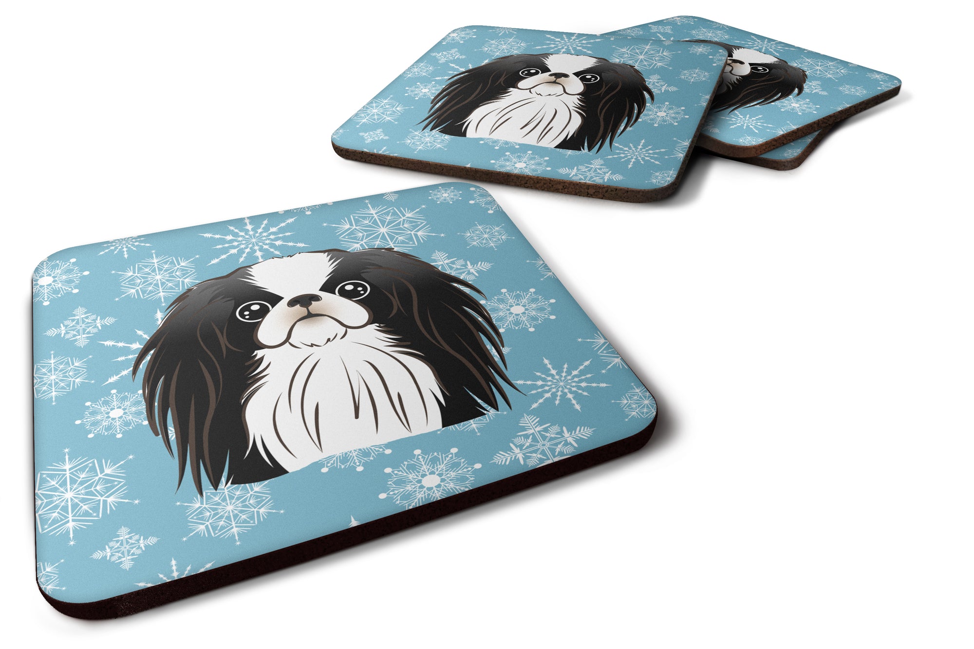 Set of 4 Snowflake Japanese Chin Foam Coasters BB1664FC - the-store.com