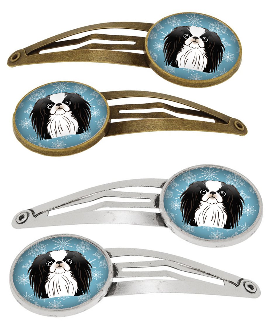 Snowflake Japanese Chin Set of 4 Barrettes Hair Clips BB1664HCS4 by Caroline's Treasures