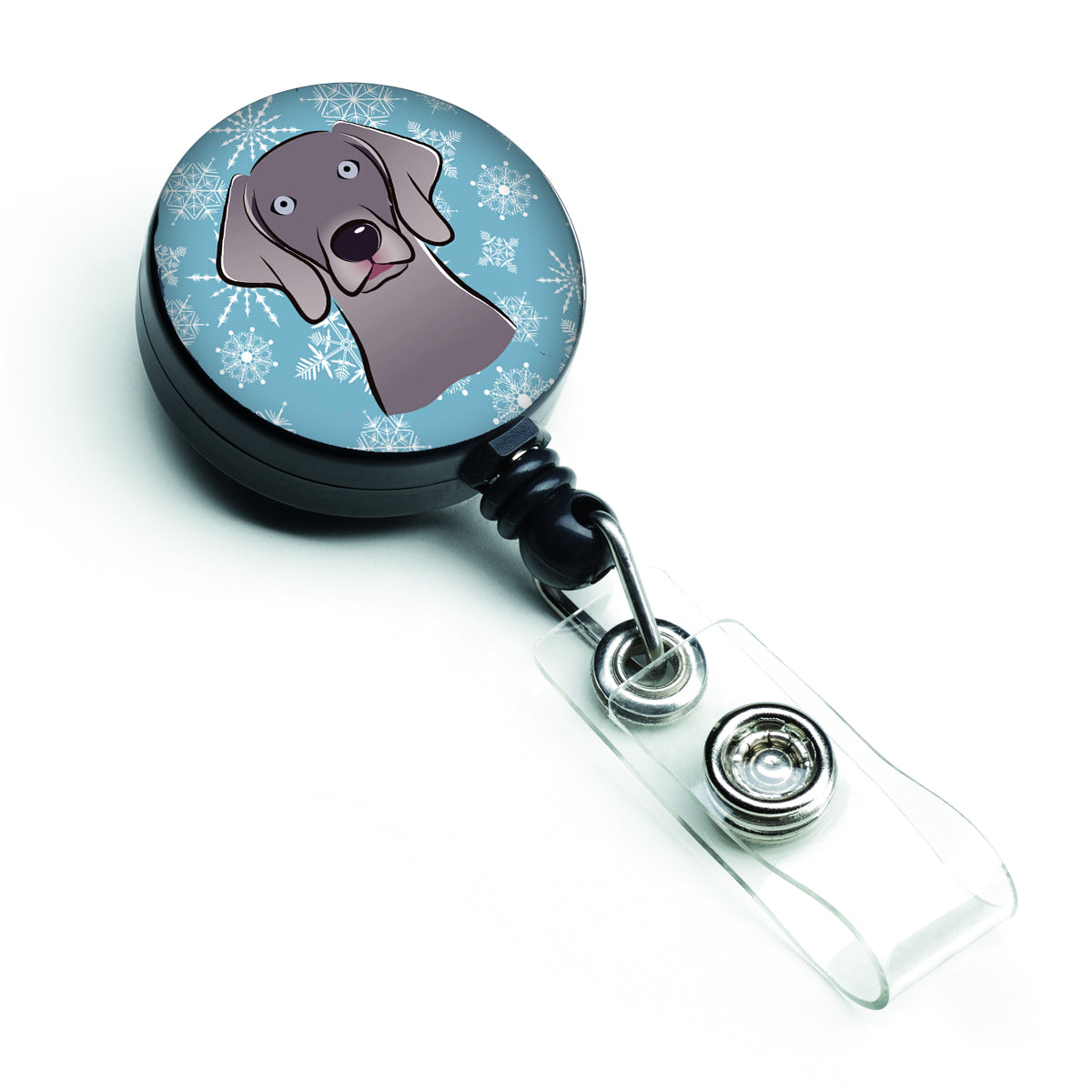 Snowflake Weimaraner Retractable Badge Reel BB1665BR.