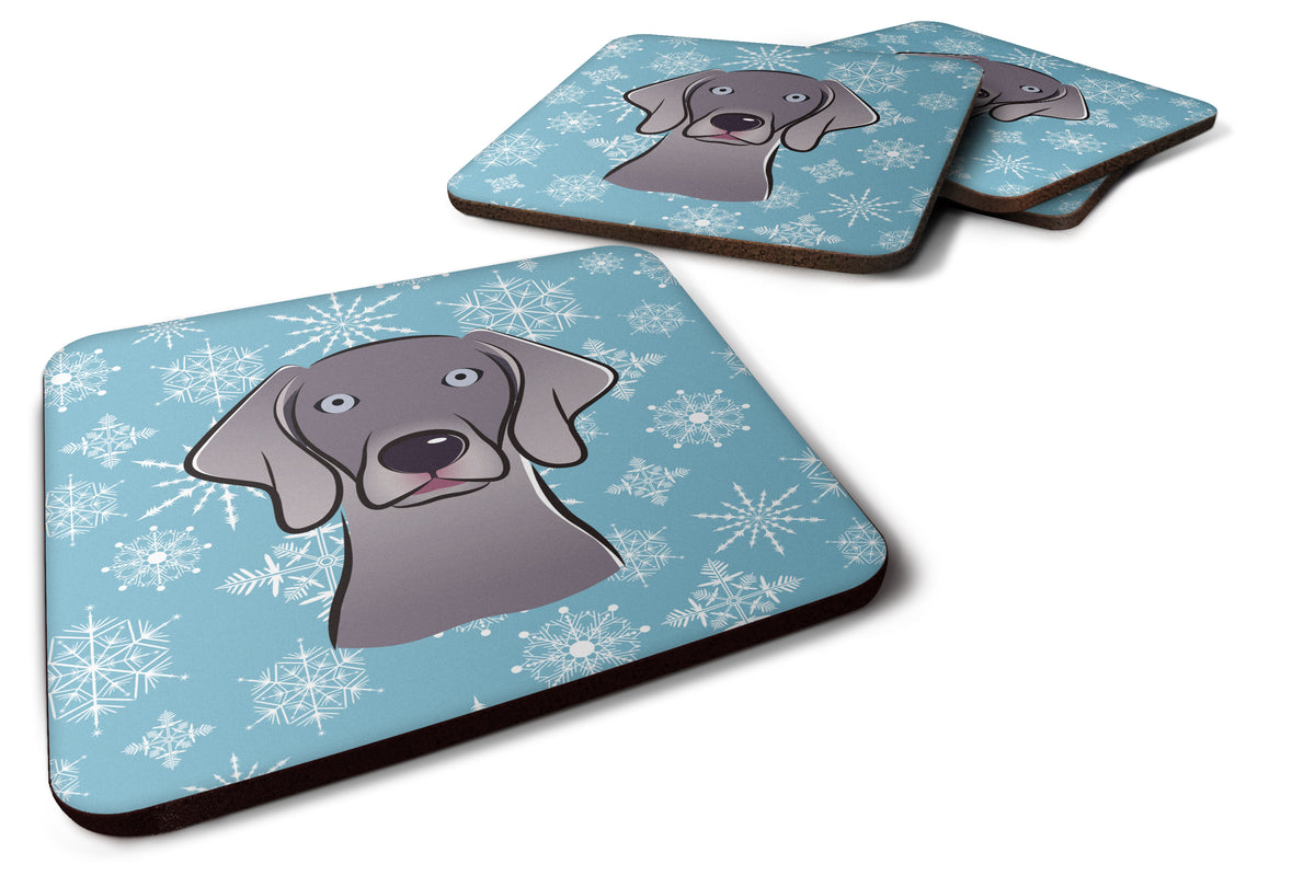 Set of 4 Snowflake Weimaraner Foam Coasters BB1665FC - the-store.com