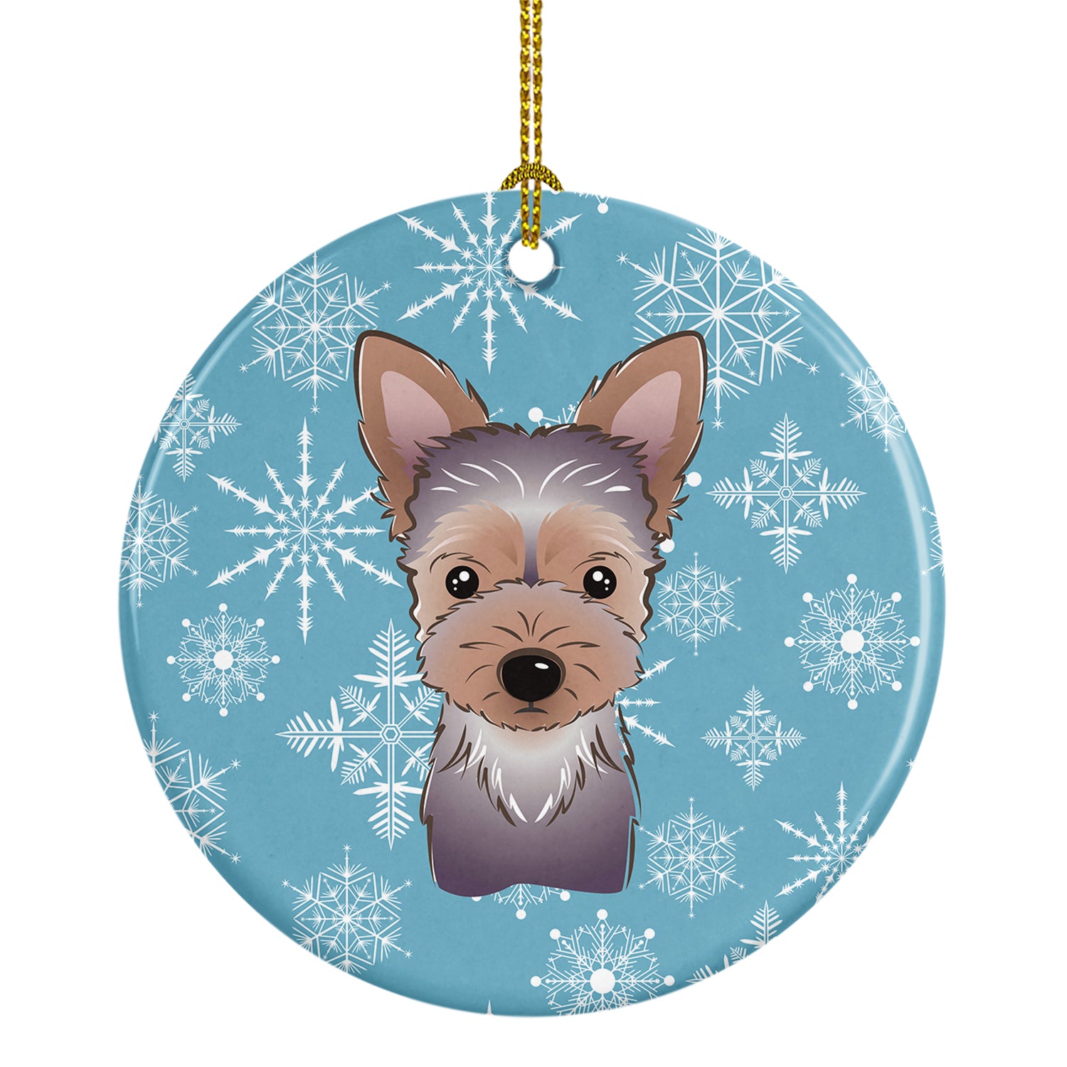 Snowflake Yorkie Puppy Ceramic Ornament BB1666CO1 - the-store.com