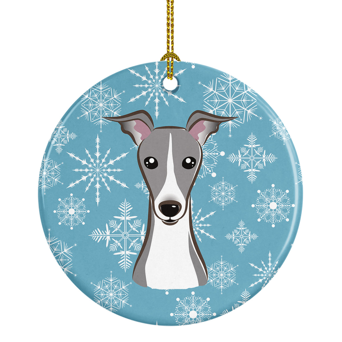 Snowflake Italian Greyhound Ceramic Ornament BB1670CO1 - the-store.com