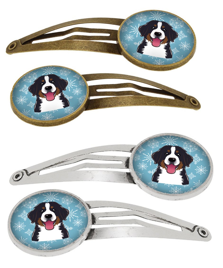 Snowflake Bernese Mountain Dog Set of 4 Barrettes Hair Clips BB1671HCS4 by Caroline&#39;s Treasures