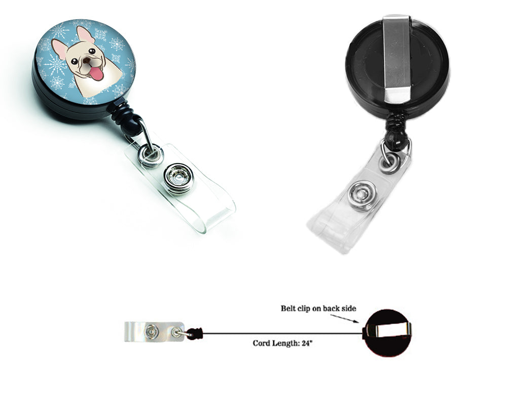 Snowflake French Bulldog Retractable Badge Reel BB1672BR.